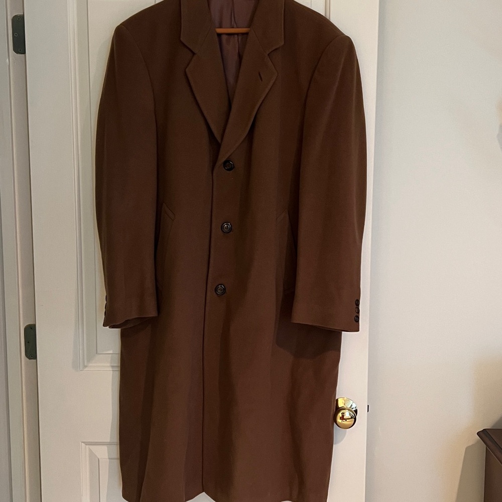 Men's Brown Wool Overcoat
